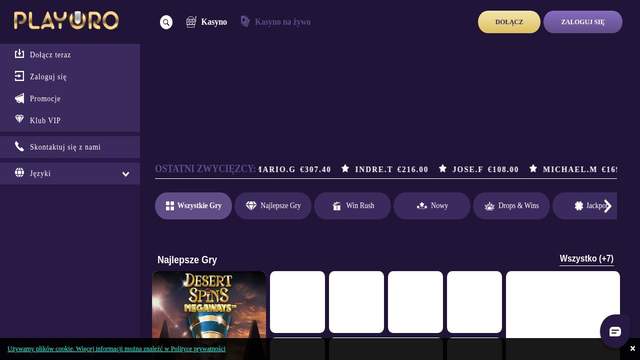 PlayOro casino screenshot